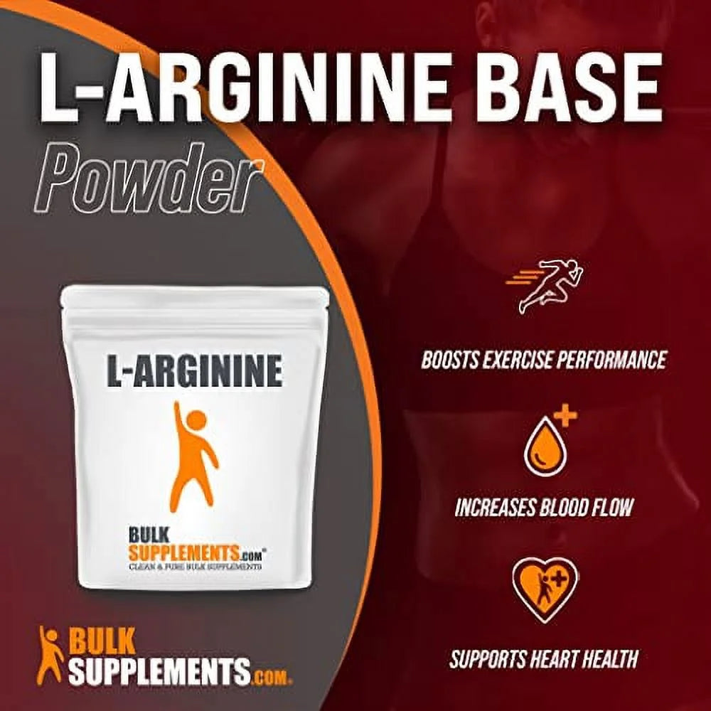 L-Arginine Base Powder - Arginine Supplement - L Arginine Powder - Nitric Oxide Supplement - L Arginine 1000Mg - L-Arginine Nutritional Supplement (500 Grams - 1.1 Lbs)