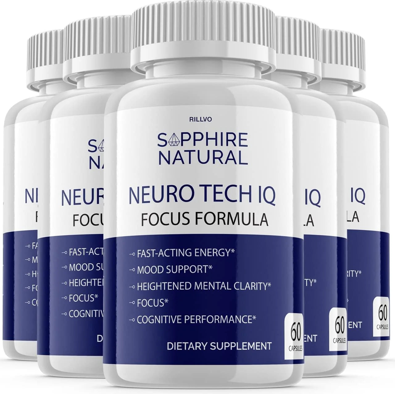 5 Pack  Neurotech IQ Pills Brain Supplement 300 Capsules