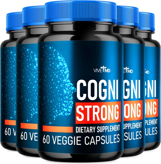 Cognistrong Supplement - Official Formula - Cogni Strong for Brain Health & Maximum Strength Advance Formula Capsules - Cognistrong Brain Nootropic Dietary Supplement Reviews (5 Pack)