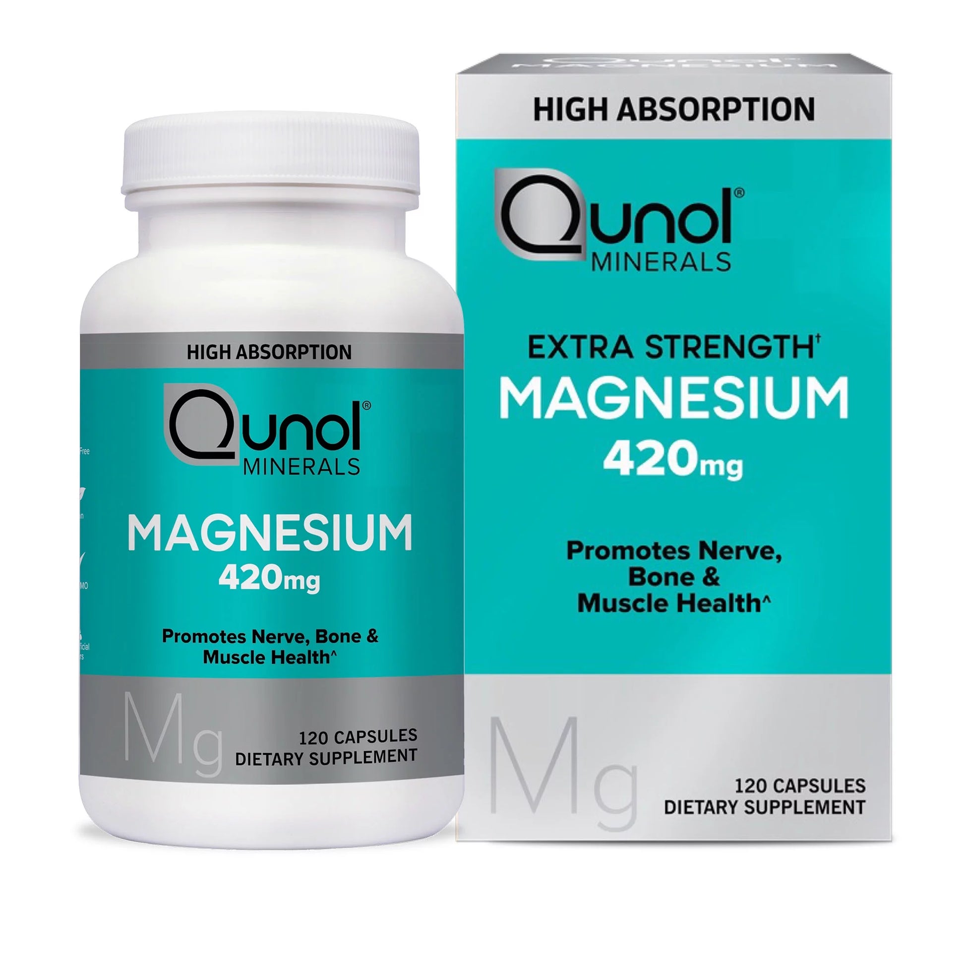 Magnesium Glycinate Capsules 420Mg, High Absorption Magnesium Supplement, Extra Strength, Bone and Muscle Health Supplement, 120 Count