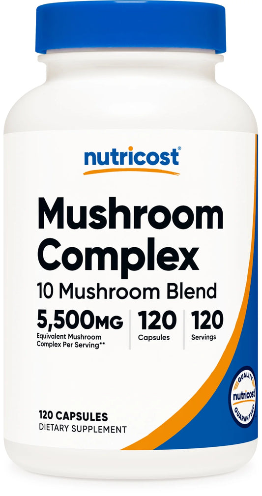 Mushroom Complex Supplement, 120 Capsules - 10 Mushroom Blend - Supplement