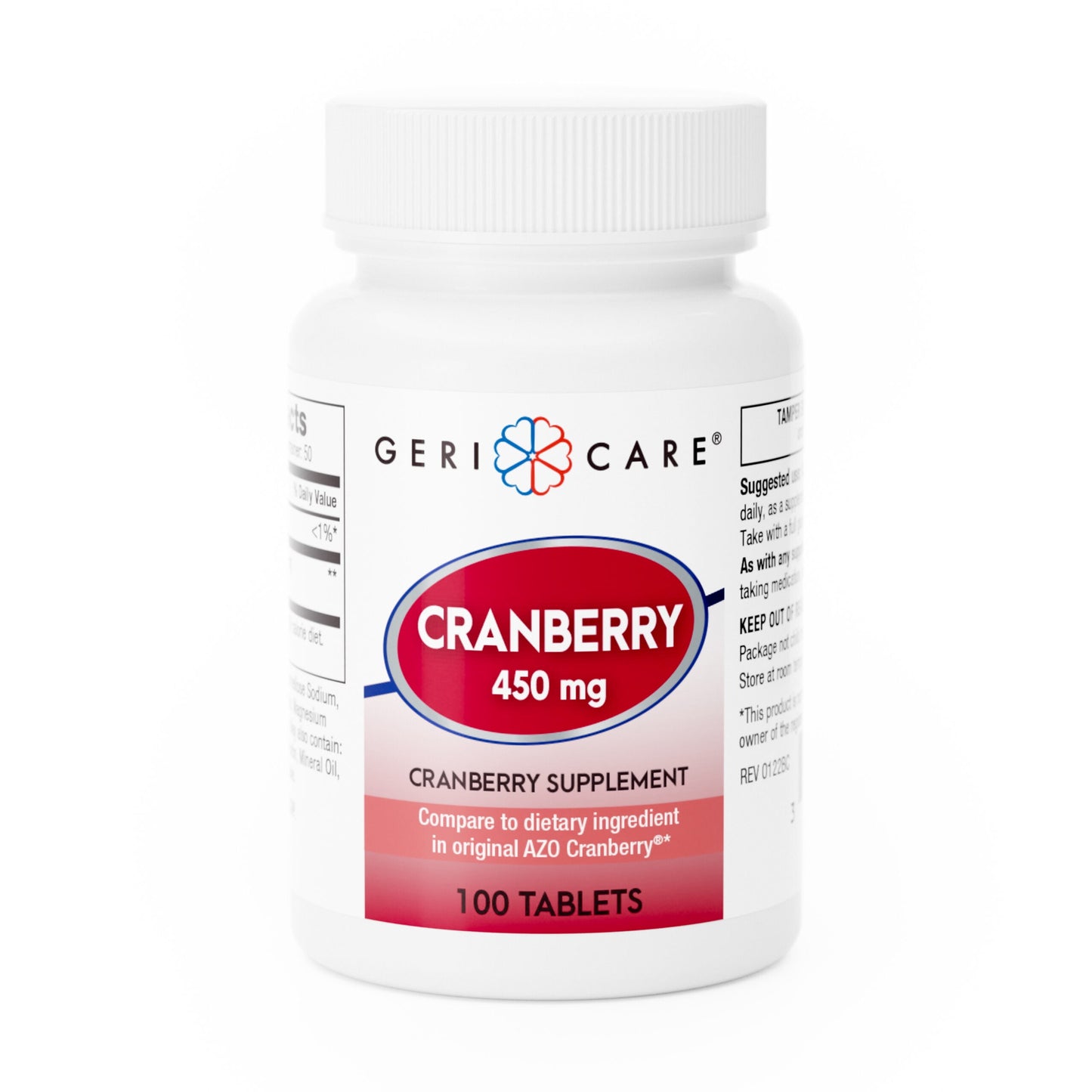 Geri Care Cranberry Supplement 450 Mg. 100 Tablets, Pack of 12