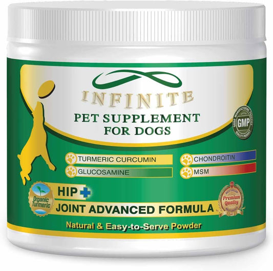 Advanced Hip and Joint Supplement Powder for Dogs Large Breed - Glucosamine for Dogs - Turmeric Powder for Dogs Curcumin - Pet Glucosamine Chondroitin for Dogs Pain Relief with MSM - Beef Liver Flavor